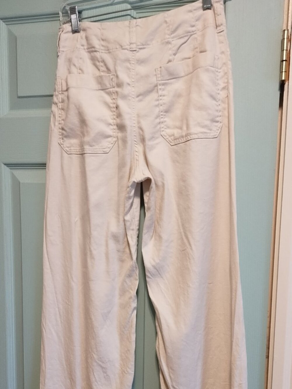 Anthropologie Maeve Colette Linen  Wide-Leg Full-Length Pants 27 4 Ivory Cream - Picture 7 of 8